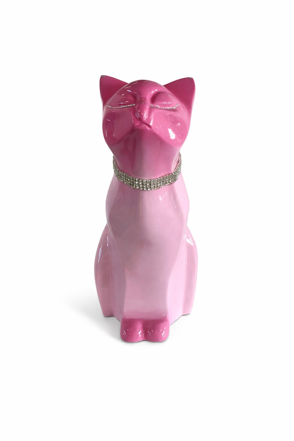 Chat féline rose strass