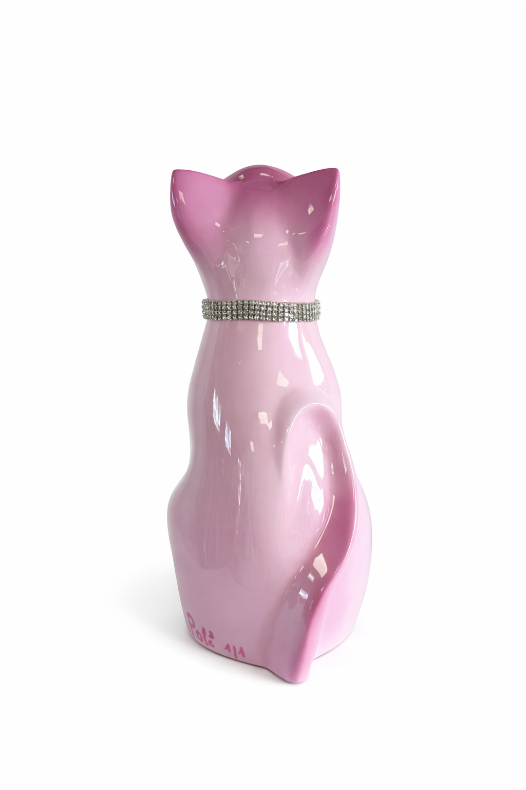 Chat féline rose strass