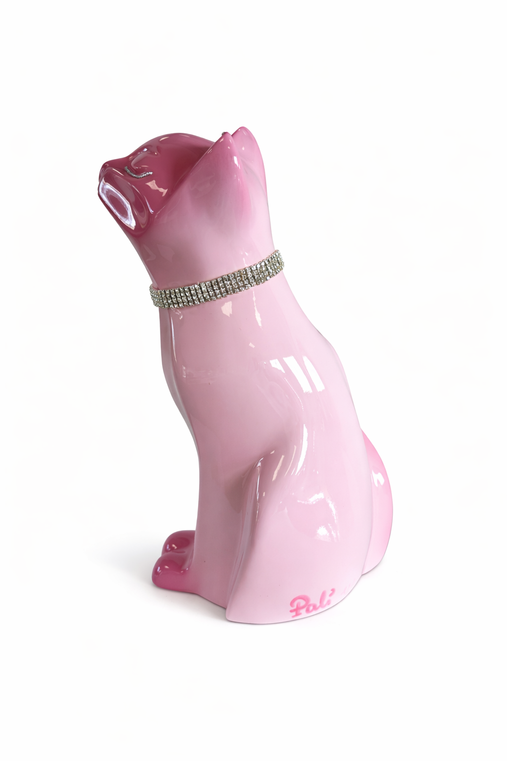 Chat féline rose strass